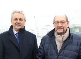 Philippe Duron et Louis Nègre au Port du Havre